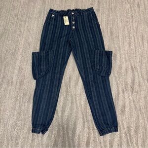 NWT Jaded Gypsy Spiral Cluster Denim Pants Dark Wash Boho Baggy Women’s Sz S/M